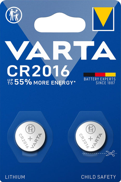 Varta Lithium knoopcel CR2016, verpakking van 2 stuks