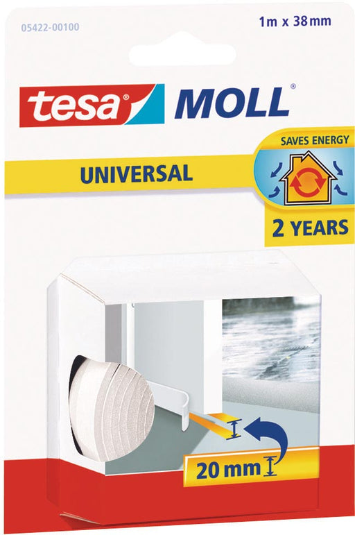 Tesa Moll Universal dorpelstrip, 1 m x 38 mm, wit 10 stuks, OfficeTown