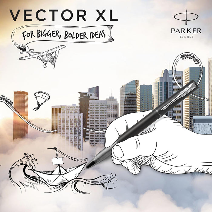 Parker roller Vector XL, fijn, in giftbox, zwart 50 stuks, OfficeTown