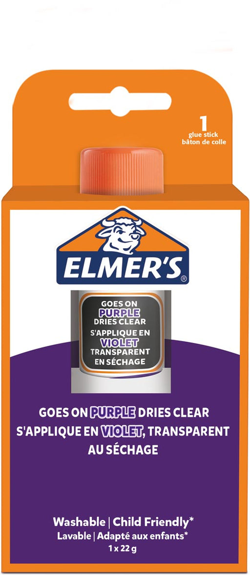 Elmer's verdwijnende lijmstick van 22 g, op blister, paars 12 stuks, OfficeTown