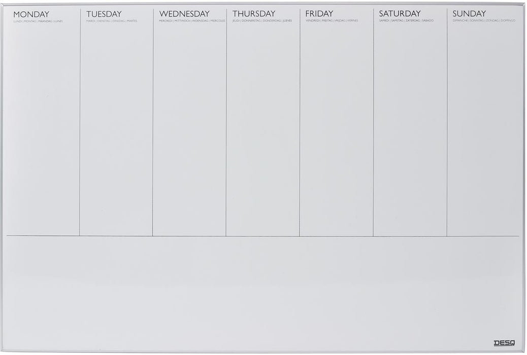 Magnetische weekplanner met aluminium frame en meertalige bedrukking 60 x 90 cm