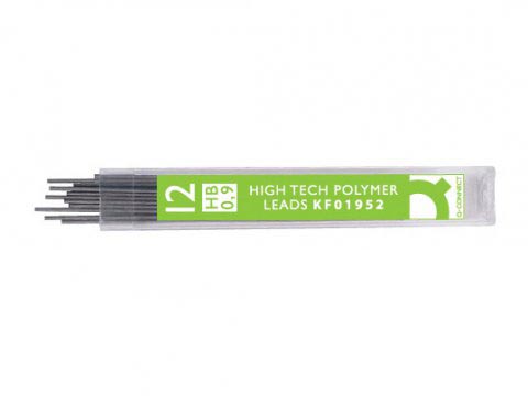 Q-CONNECT potloodstiften 0,9 mm HB etui van 12 stuks