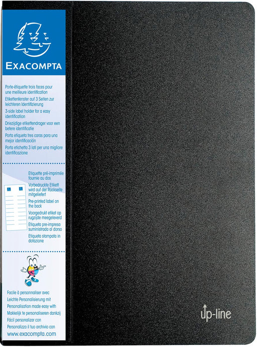 Exacompta showalbum met etikethouder voor ft A4, uit harde PP, 60 showtassen, zwart 8 stuks, OfficeTown