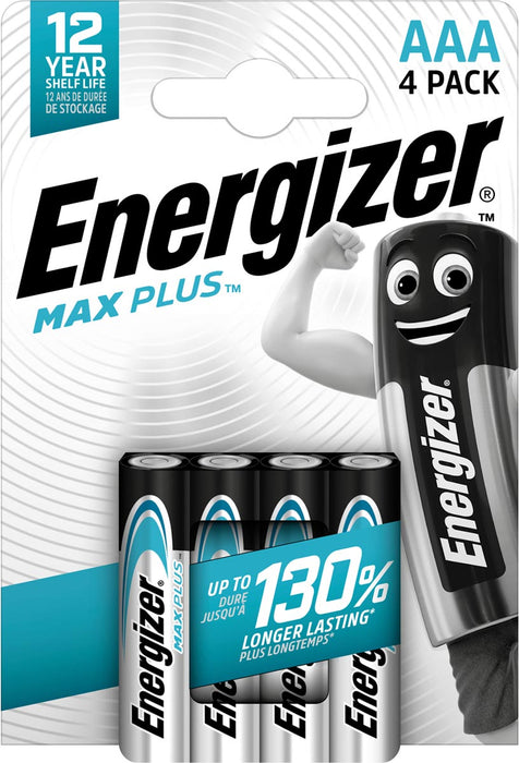 Energizer Max Plus AAA/LR03/E92 Batterijen, verpakking met 4 stuks