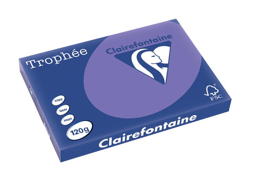Clairefontaine Trophée Intens, gekleurd papier, A3, 120 g, 250 vel, violet 5 stuks, OfficeTown