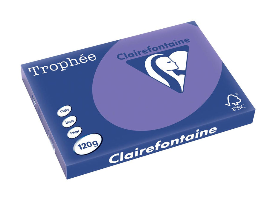 Clairefontaine Trophée Intens, gekleurd papier, A3, 120 g, 250 vel, violet