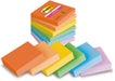 Post-it Super Sticky Notes Playful, 90 vel, ft 76 x 76 mm, geassorteerde kleuren, pak van 6 blokken 12 stuks, OfficeTown