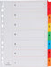 Pergamy tabbladen met indexblad, ft A4, 11-gaatsperforatie, geassorteerde kleuren, set 1-7 40 stuks, OfficeTown