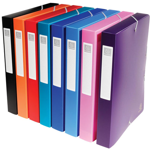 Exacompta elastobox rug van 4 cm                         geassorteerde kleuren 8 stuks, OfficeTown