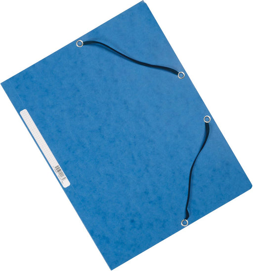 Q-CONNECT elastomap, A4, 3 kleppen en elastieken, karton, blauw 10 stuks, OfficeTown