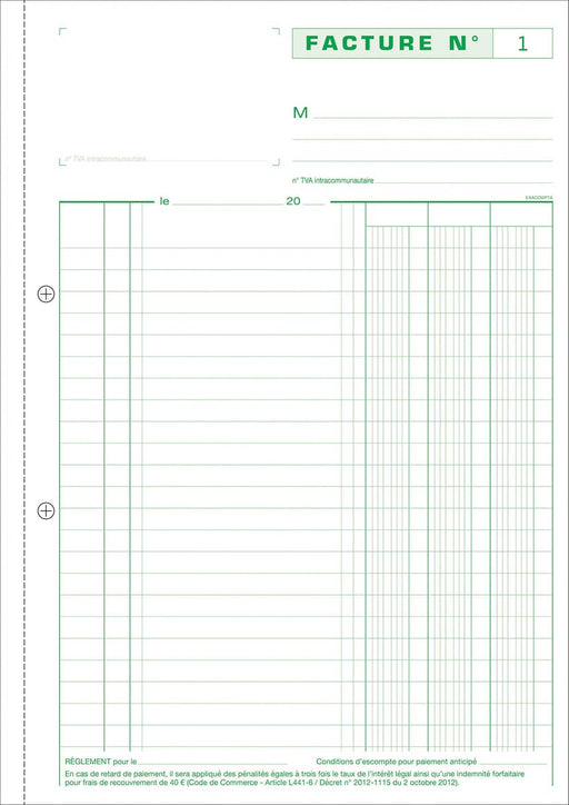 Exacompta facturen, ft 29,7 x 21 cm, dupli, Franstalig 5 stuks, OfficeTown