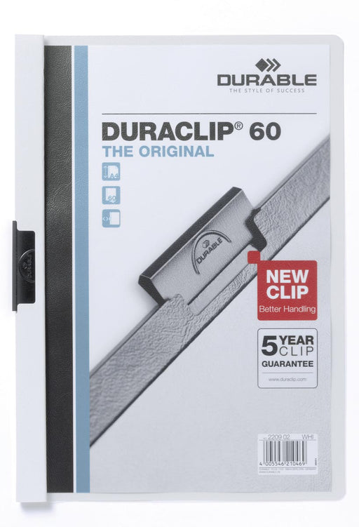 Durable Klemmap Duraclip Original 60 wit 25 stuks, OfficeTown