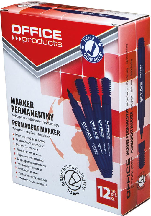 Office Products permanent marker 1-3 mm, rond, blauw 12 stuks, OfficeTown