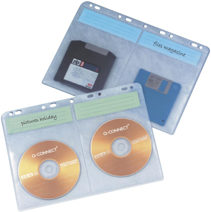 Q-CONNECT CD-hoes A4 PP 10 stuks met extra vakken