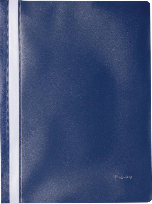 Snelhechtmap van Pergamy, A4-formaat, PP, 25 stuks, donkerblauw, 170 micron