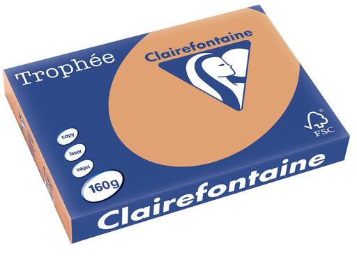 Clairefontaine Trophée Pastel, gekleurd papier, A3, 160 g, 250 vel, mokkabruin 4 stuks, OfficeTown