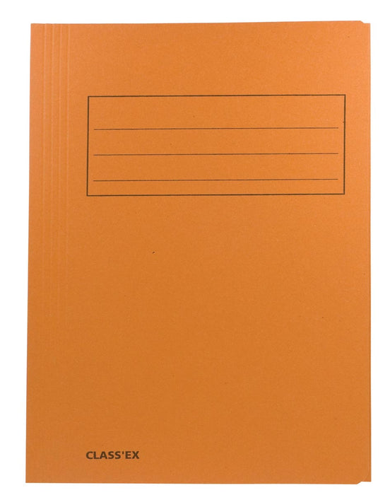 Class'ex dossierrmap met 3 kleppen, gemaakt van gerecycled karton, ft 23,7 x 32 cm (voor ft A4), oranje