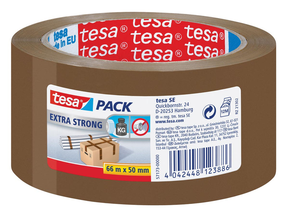 Tesa Supersterke Verpakkingstape, ft 50 mm x 66 m, PVC, bruin