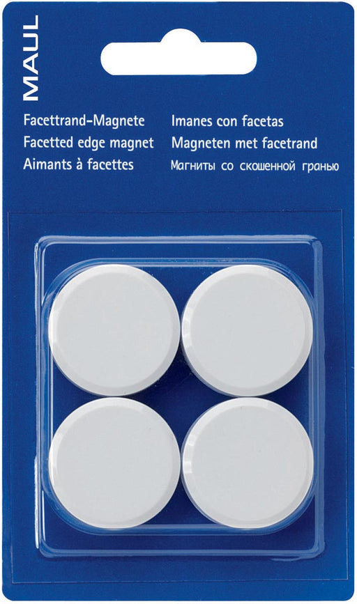 MAUL magneet Solid 32mm trekkracht  1kg blister 4 wit 12 stuks, OfficeTown