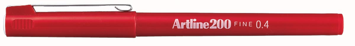 Artline 200 fineliner, rode inkt met 0,4 mm puntbreedte