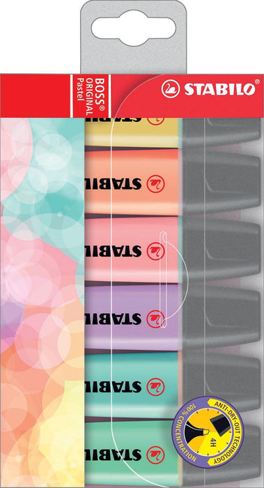 STABILO BOSS ORIGINAL Pastel markeerstiften, set van 6 in assorti kleuren