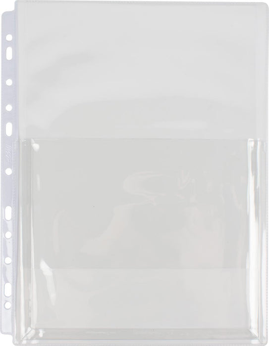 Pergamy geperforeerde showtas met balg, ft A4, 11-gaatsperforatie, PVC van 190 micron, pak van 10 stuks