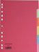 Pergamy tabbladen ft A4, 11-gaatsperforatie, extra sterk karton, geassorteerde kleuren, 6 tabs 50 stuks, OfficeTown