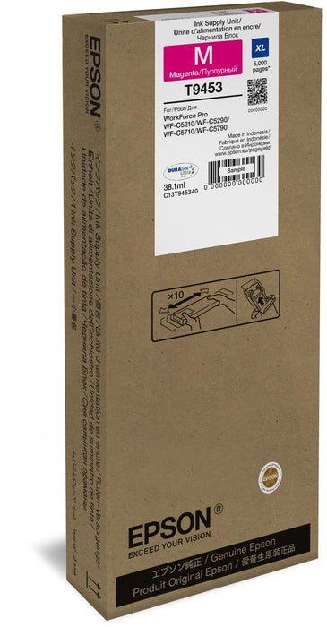 Epson inktcartridge WF-C5xxx serie XL, 5.000 pagina's, OEM C13T945340, magenta