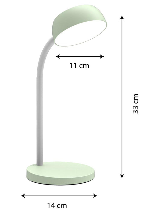 Unilux Bureaulamp Tamy, Groene LED-lamp met Flexibele Bovenkant