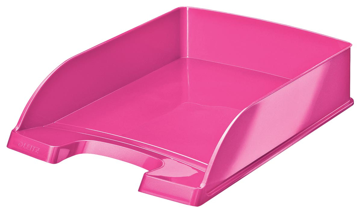 Leitz brievenbakje Plus 5226 WOW roze 5 stuks - Stevige stapelbare polystyreen bakjes