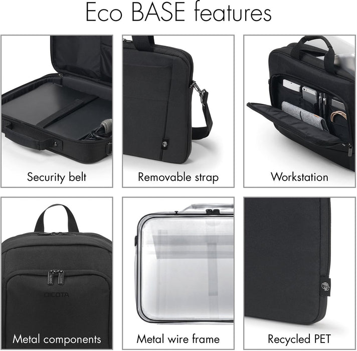 Laptoptas van Dicota Eco Multi Base, voor laptops tot 15,6 inch, zwart