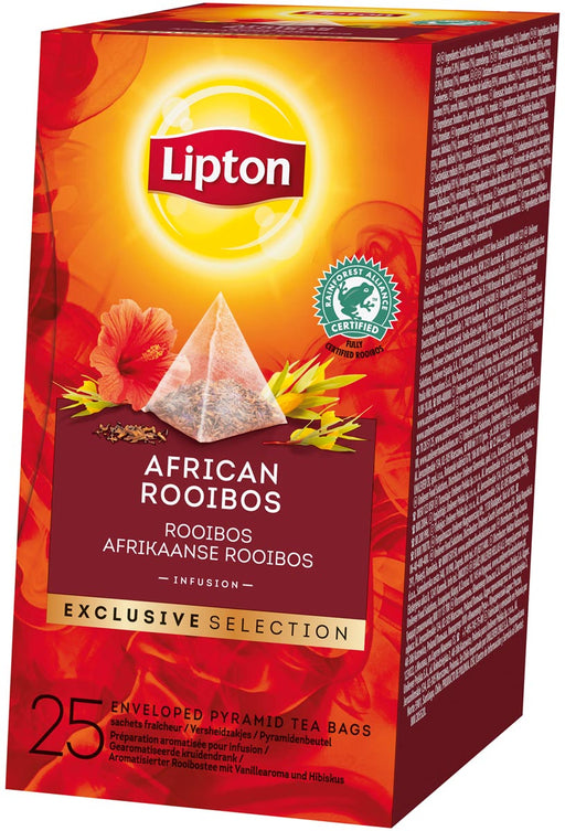Lipton thee Exclusive Selection, Afrikaanse Rooibos, doos van 25 zakjes 6 stuks, OfficeTown
