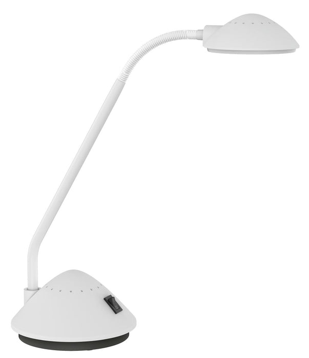 Bureaulamp MAULarc LED met boog op voet, warmwit licht, wit
