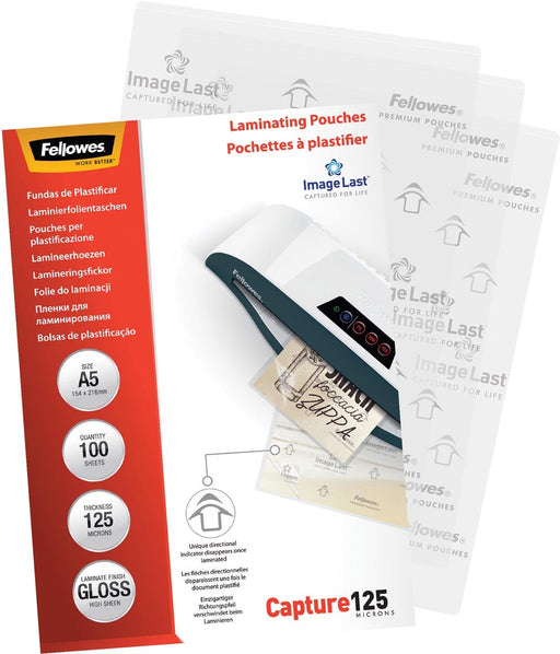 Fellowes lamineerhoes Capture125 ft A5, 250 micron (2 x 125 micron), pak van 100 stuks - OfficeTown