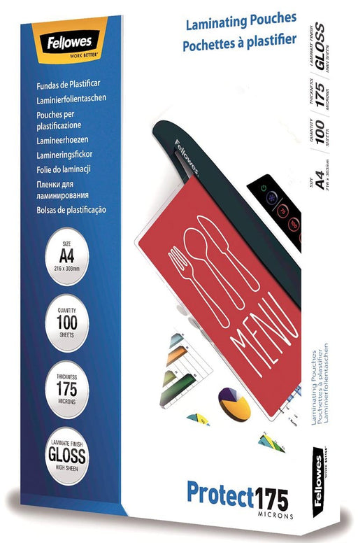 Fellowes lamineerhoes Protect175 ft A4, 350 micron (2 x 175 micron), pak van 100 stuks - OfficeTown
