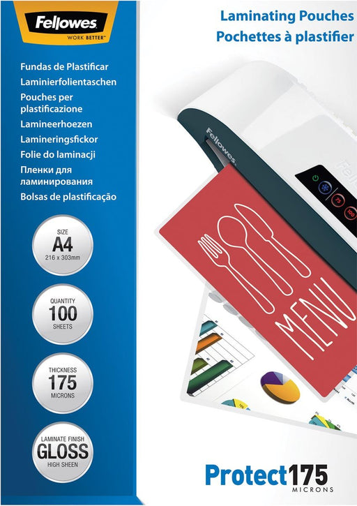 Fellowes lamineerhoes Protect175 ft A4, 350 micron (2 x 175 micron), pak van 100 stuks - OfficeTown