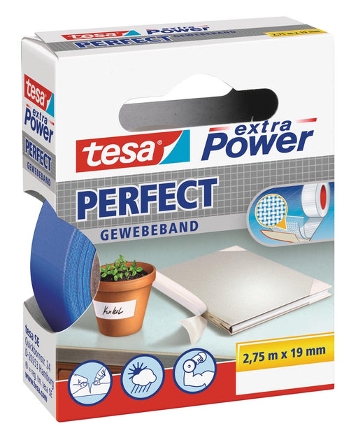 Tesa extra Power Perfect, ft 19 mm x 2,75 m, blauw 10 stuks, OfficeTown