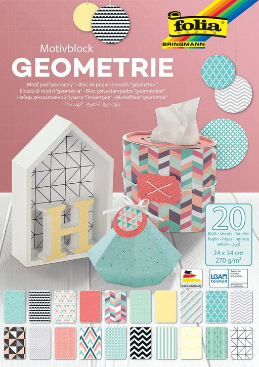 Folia motiefpapier Geometrie ft 24 x 34 cm, blok met 20 vel - OfficeTown