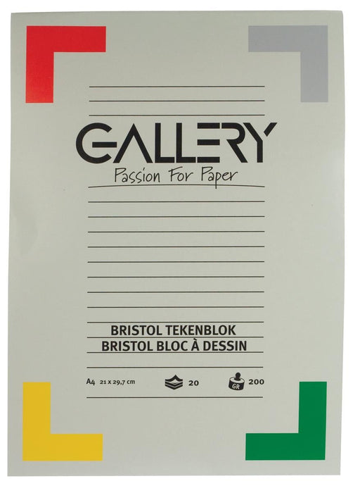 Gallery Bristol tekenblok, ft 21 x 29,7 cm , A4, 200 g m², 20 vel - OfficeTown