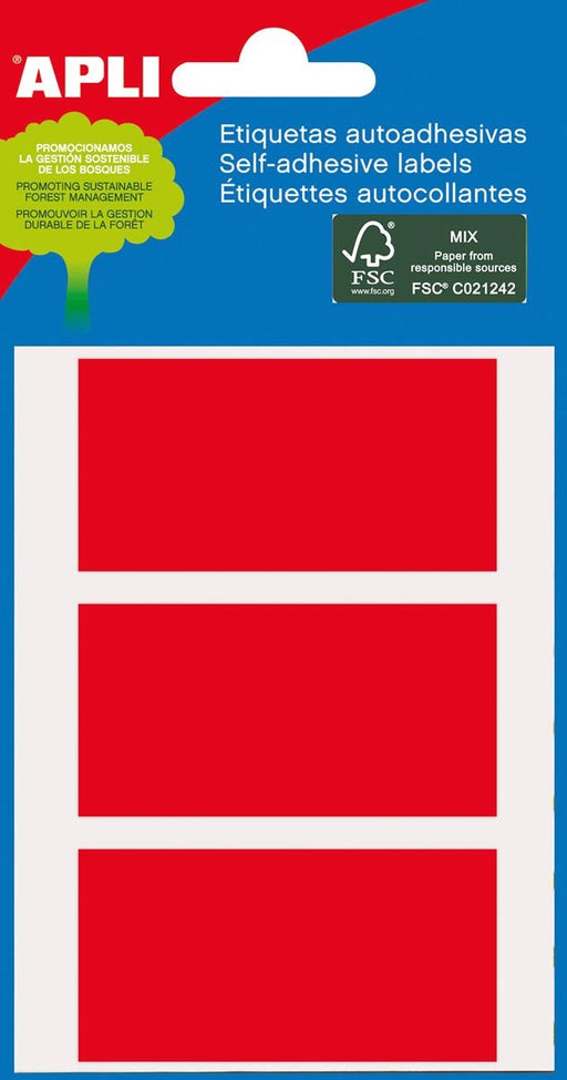 Gekleurde etiketten in etui rood (2073) met FSC - certificering - OfficeTown