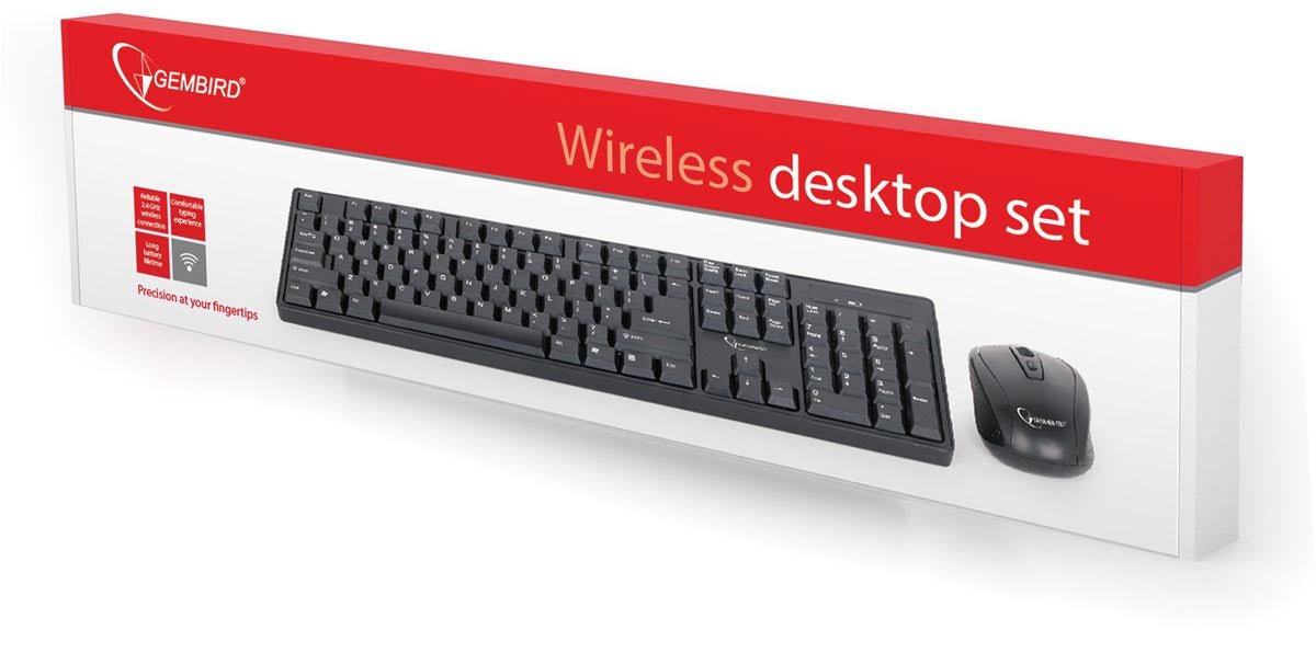 Gembird draadloze toetsenbord en muis, qwerty - OfficeTown