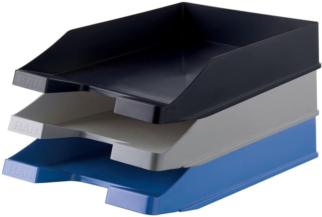Han Karma brievenbak, stapelbaar en inschuifbaar, ft A4/C4, eco - blauw 10 stuks - OfficeTown