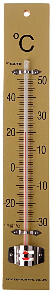 Houten thermometer van 25 x 4 cm - OfficeTown