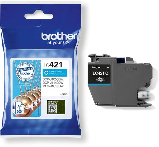 Inktcartridge Brother, 200 pagina's, OEM LC - 421C, cyaan - OfficeTown