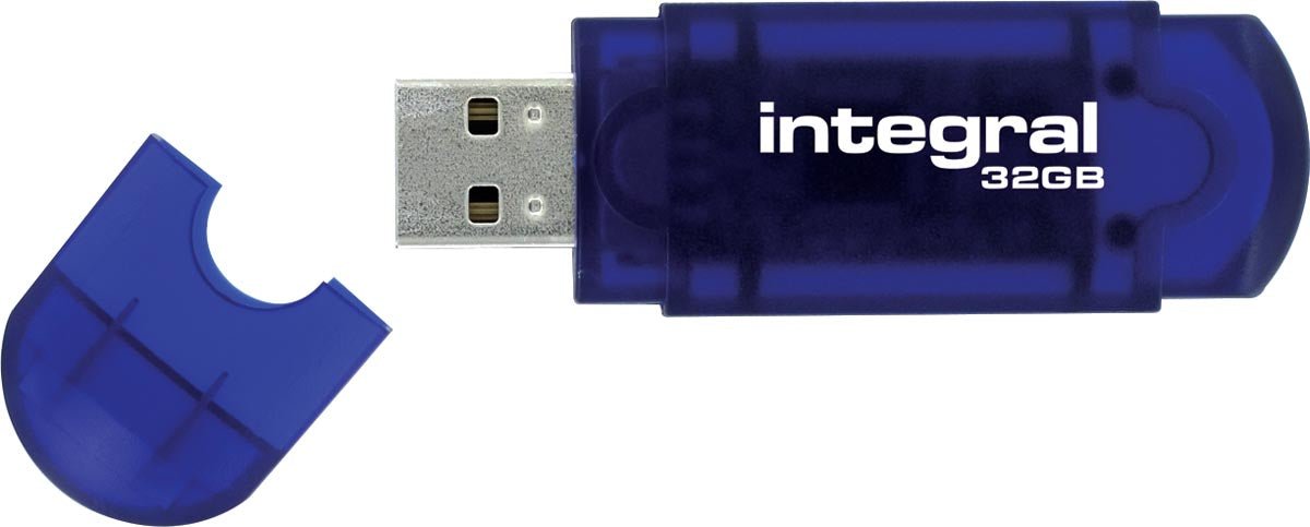 Integral Evo USB 2.0 stick, 32 GB - Stijlvolle blauwe USB - stick, 32 GB - OfficeTown