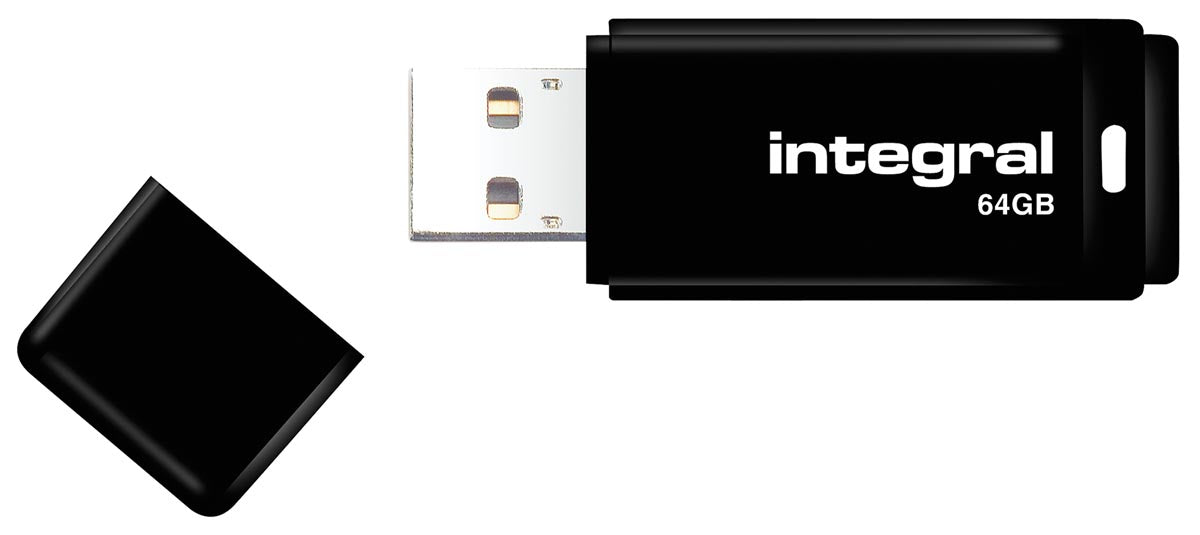 Integral USB 2.0 stick, 64 GB, zwart - OfficeTown