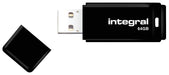 Integral USB 2.0 stick, 64 GB, zwart - OfficeTown