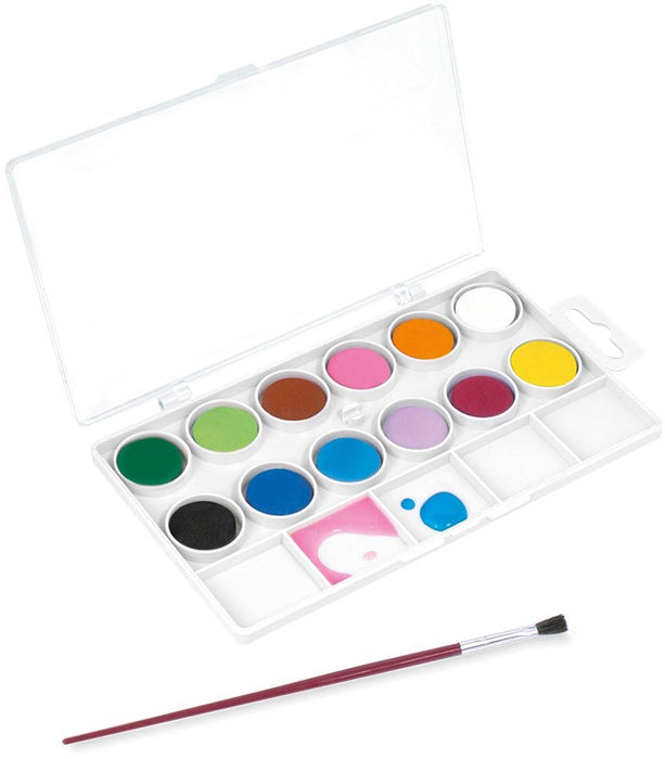 Jovi aquarelverf, 12 napjes + penseel met doos - OfficeTown
