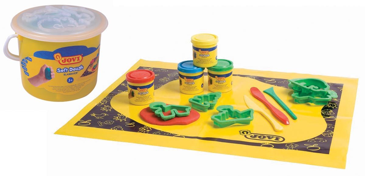 Jovi boetseerpasta Blandiver - Set voor creatief boetseren met 4 potjes van 50 cc - OfficeTown