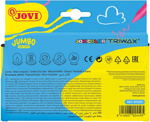 Jovi waskrijt Triwax Jumbo Easy Grip 12 stuks - OfficeTown